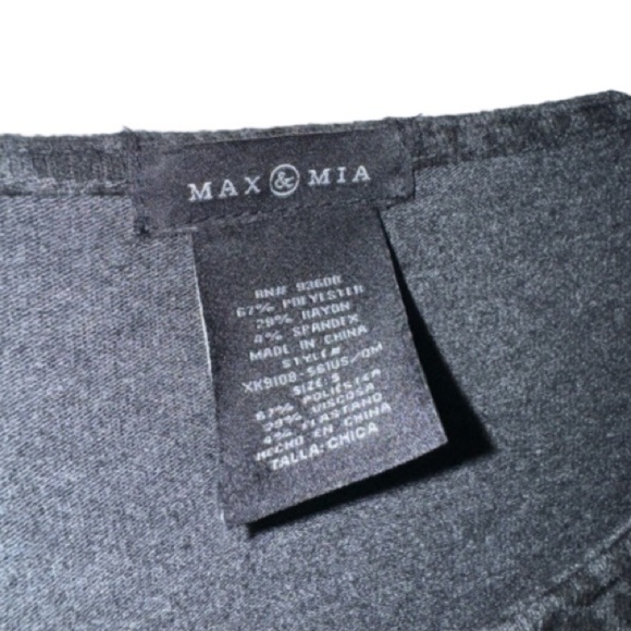 Max & Mia Twist Top Long Sleeve Side Women's Tunic Leopard Black/Gray Sz Small - Picture 7 of 10